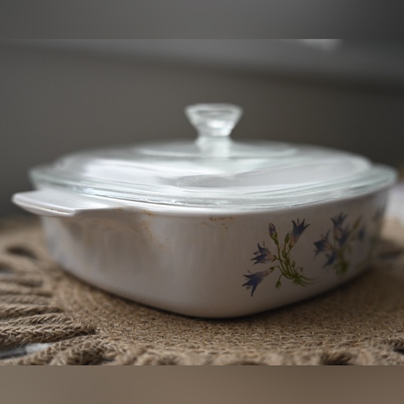 Vintage CorningWare Blue Dusk 1Qt 1L Casserole Dish with Lid Pyrex Made In USA - Picture 4 of 16